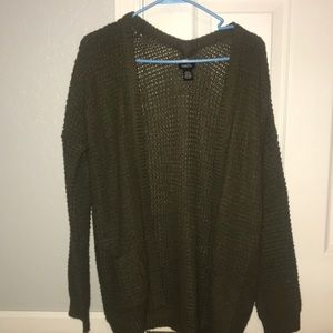 rue 21 olive green knit cardigan